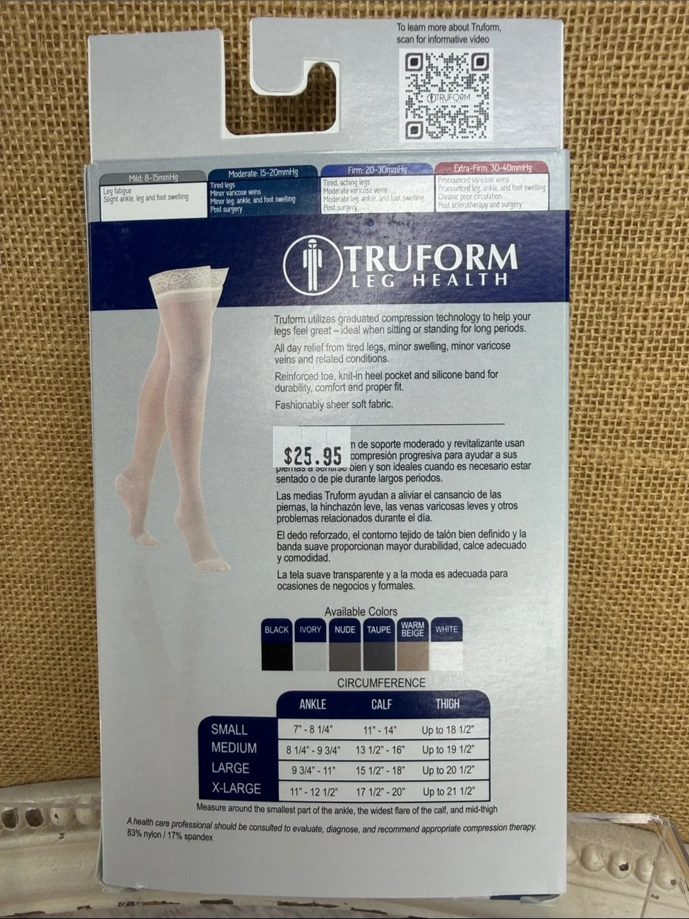 Truform Lites Ladies' Sheer Thigh Highs - Black